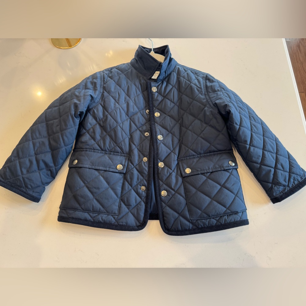 Crewcuts Navy Quilted Jacket with Metallic Buttons